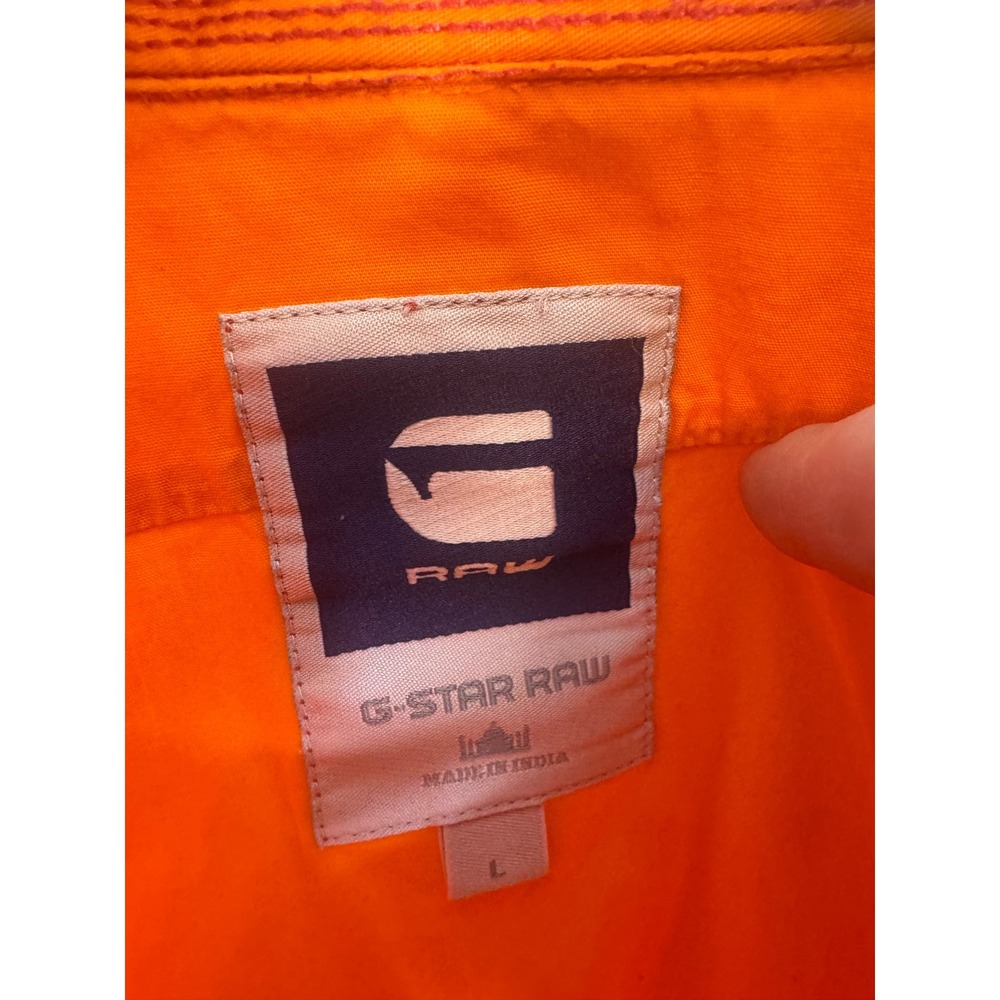 G-Star Raw Mens Work Lamond Shirt S/S Orange Button Down Large 311210032 - Picture 4 of 8